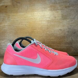 Nike Revolution 3 Womens Sz 8.5 (7Y) Running Shoes Sneakers Lava Glow 859602-600